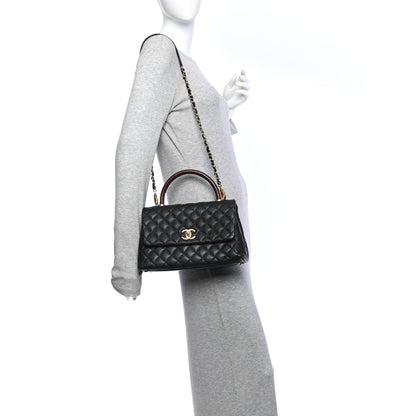 Chanel Caviar Lizard Quilted Small Coco Handle Flap Black 2 of 11