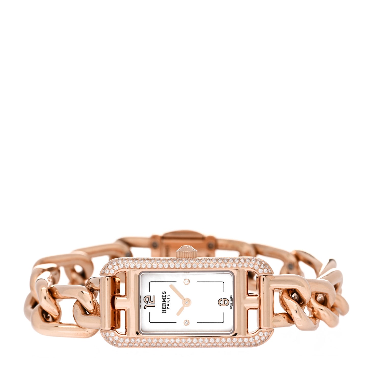 18K Rose Gold Diamond Mother of Pearl 17mm Nantucket Quartz Watch