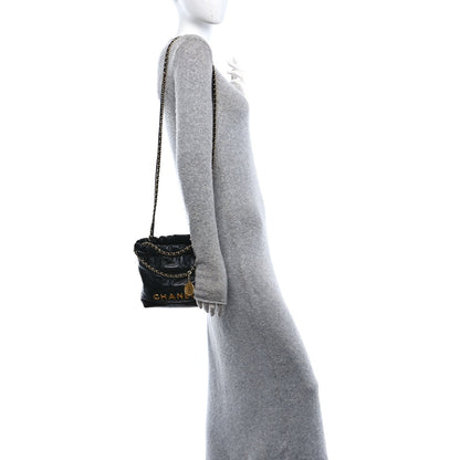 Chanel Shiny Calfskin Quilted Mini Chanel 22 Black 1 of 10