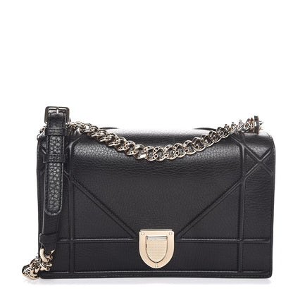 Christian Dior Grained Calfskin Medium Diorama Flap Bag Black 1 of 8