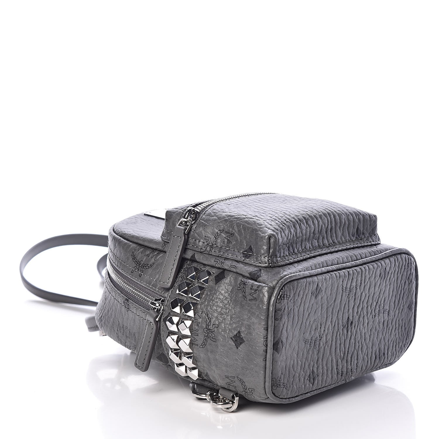 MCM Visetos Studded X-Mini Bebe Boo Backpack Grey 4 of 9