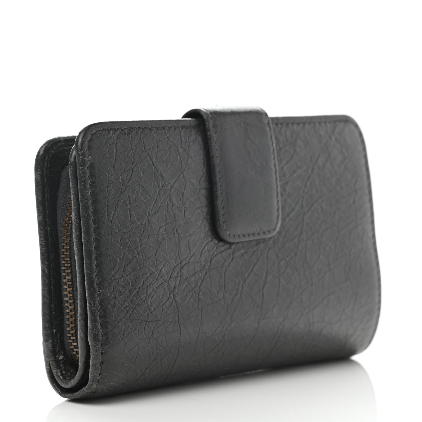 Agneau Classic Hardware Continental Zip Around Wallet Gris Fossile