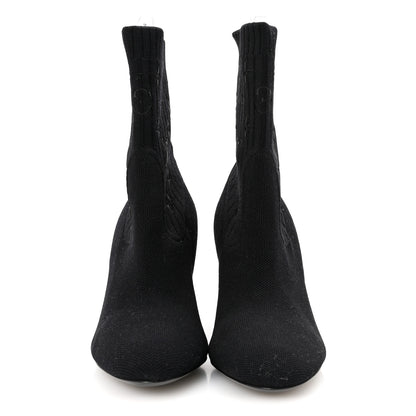 Louis Vuitton Monogram Stretch Fabric Silhouette Ankle Boots 38 Black 3 of 8