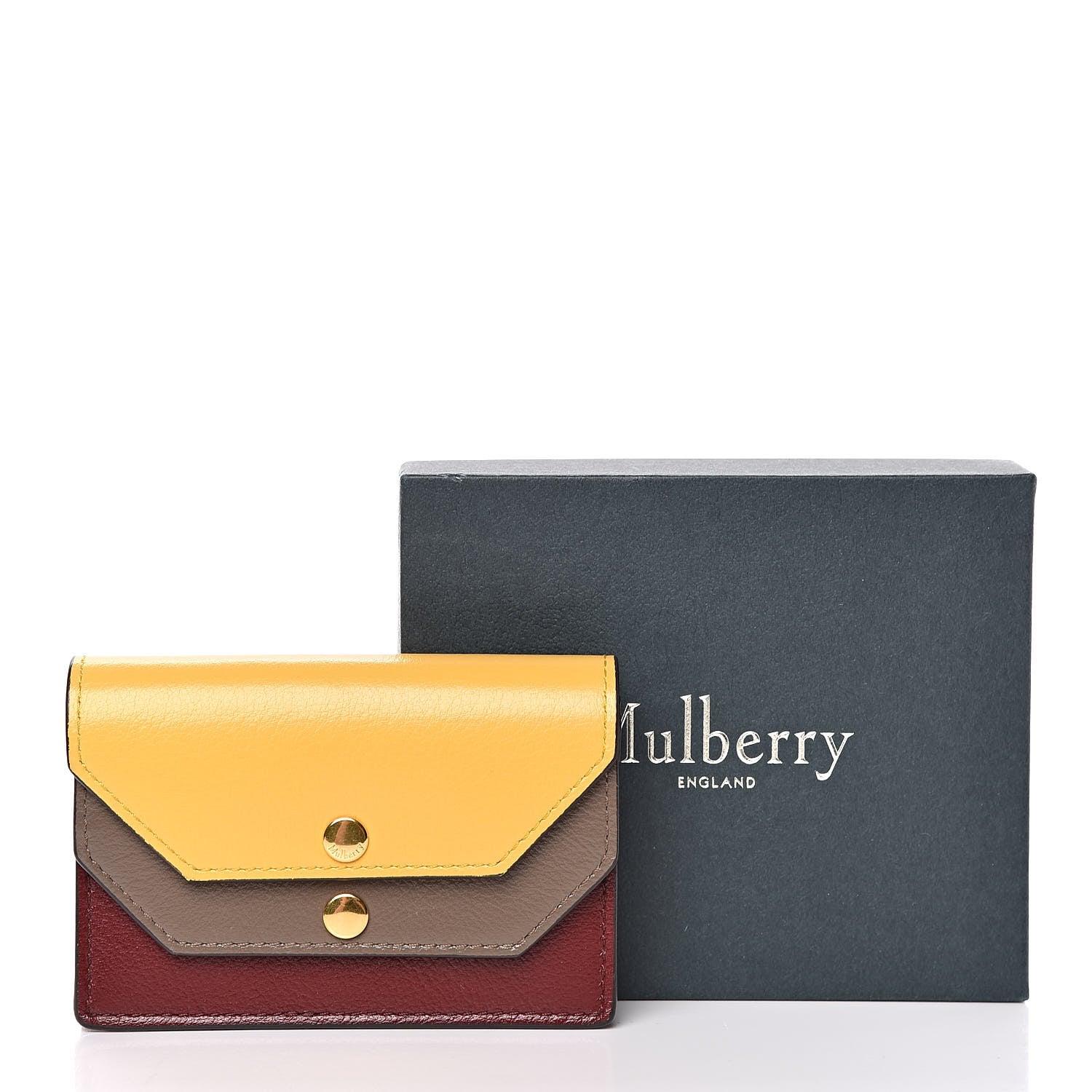 Mulberry Smooth Calfskin Multiflap Card Case Wallet Sunflower Clay Crimson 7 of 7
