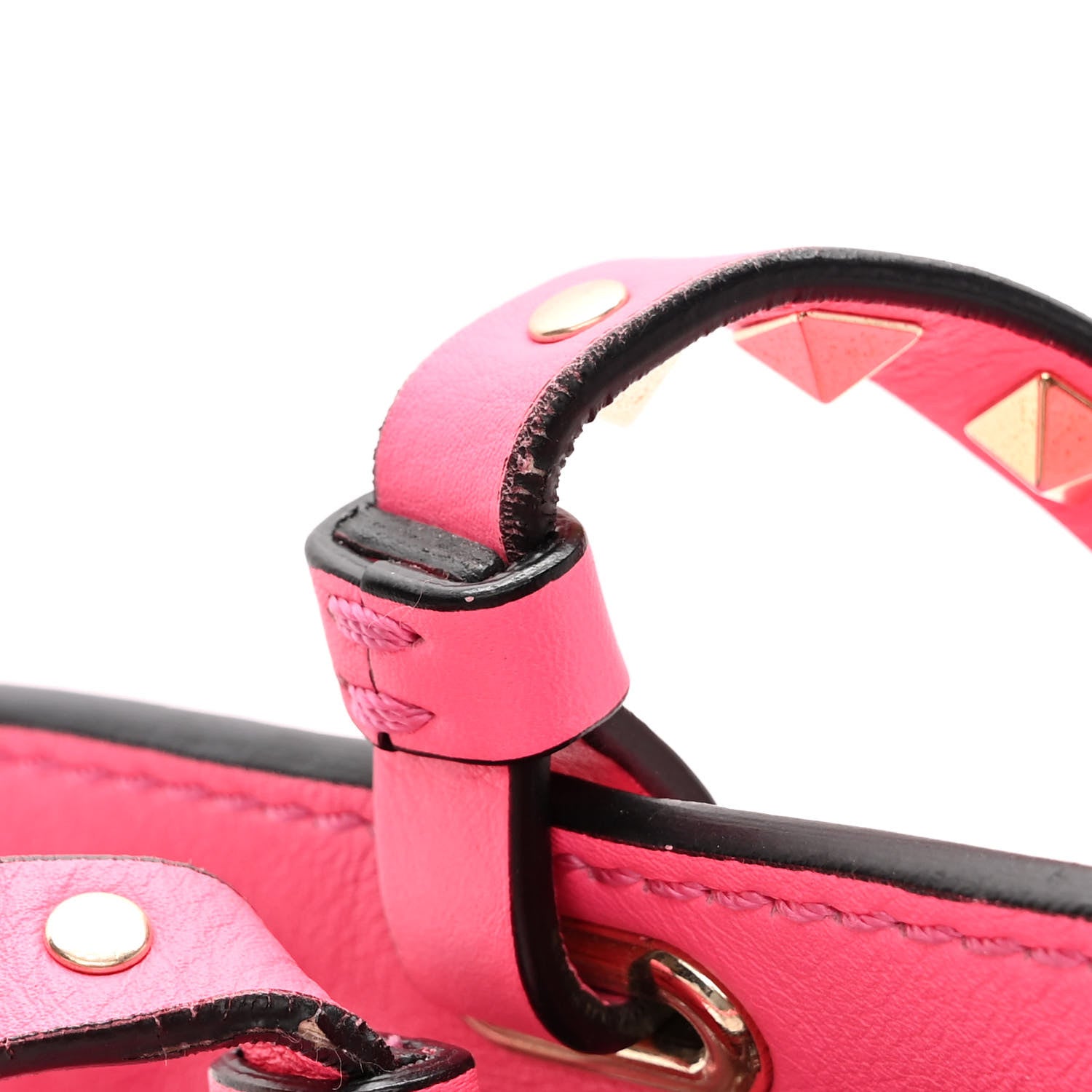 Valentino Garavani Vitello Medium Rockstud Tote Fuxia Fluo 11 of 13