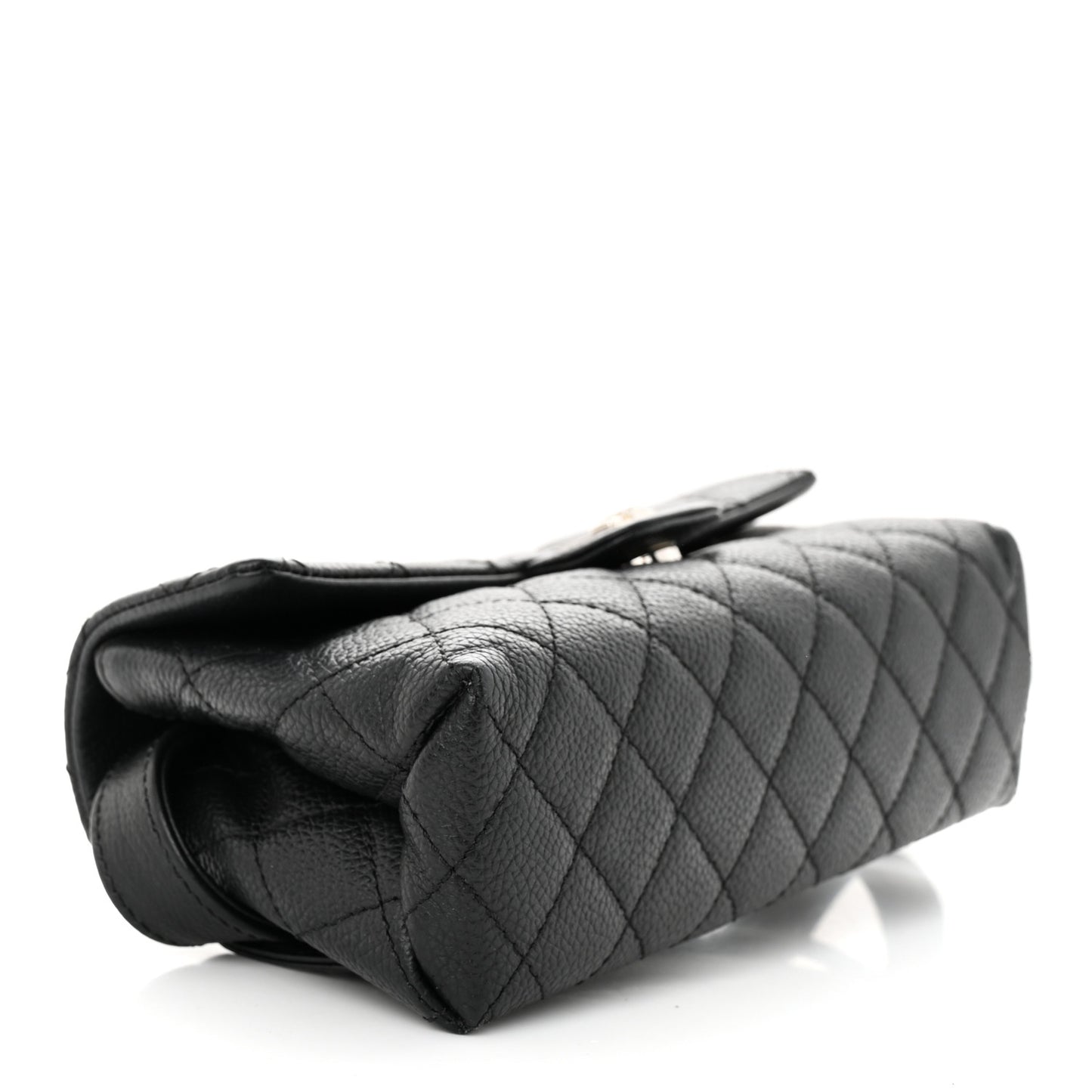 Grained Calfskin Quilted 2.55 Reissue Flap Belt Bag Clutch Black