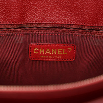 Chanel Caviar Quilted Grand Shopping Tote GST Red 6 of 17