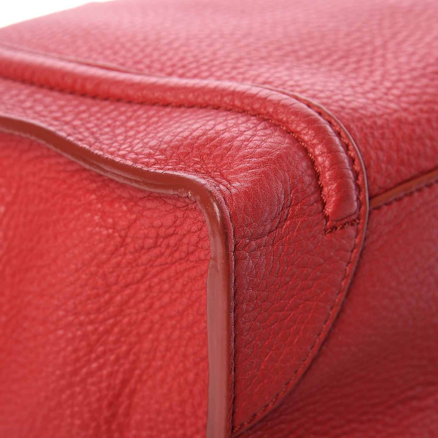 Drummed Calfskin Mini Luggage Red