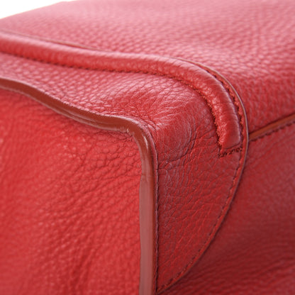 Celine Drummed Calfskin Mini Luggage Red 14 of 16