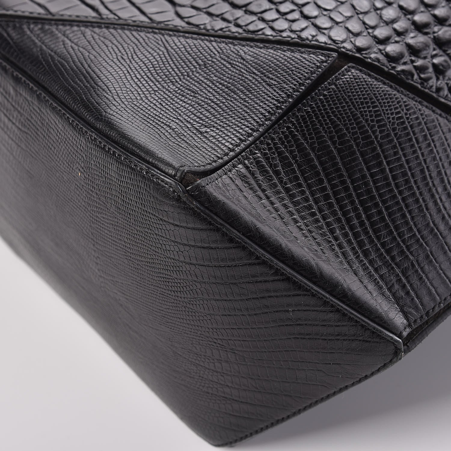 Givenchy Calfskin Crocodile Embossed Easy Tote Black 9 of 13