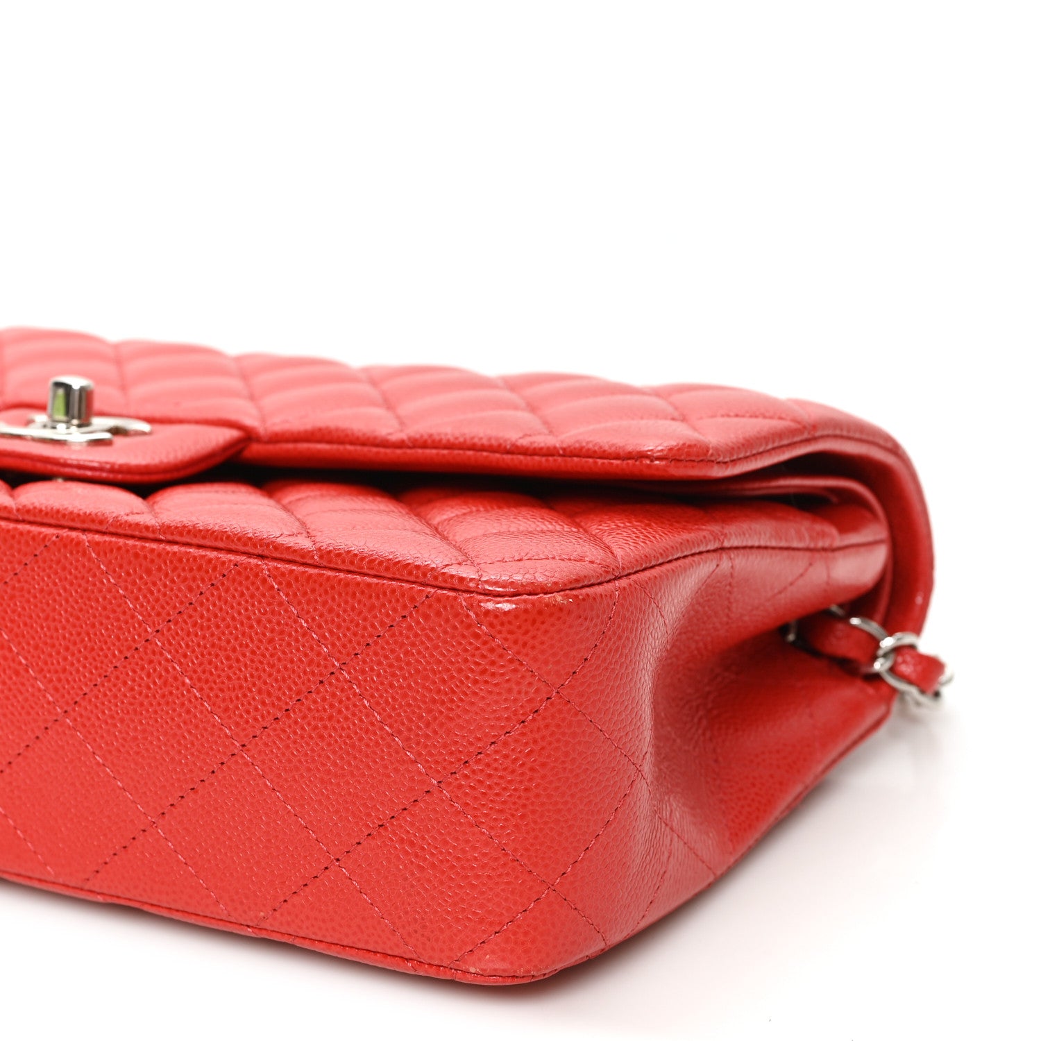 Chanel Caviar Quilted Medium Double Flap Red 9 of 10