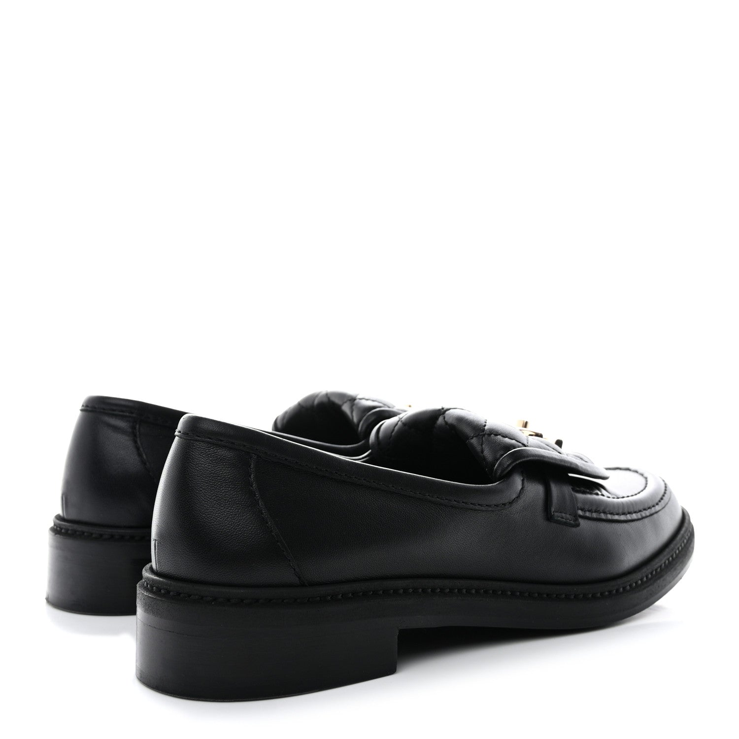 Chanel Lambskin Quilted CC Turnlock Loafers 39 Black 4 of 9
