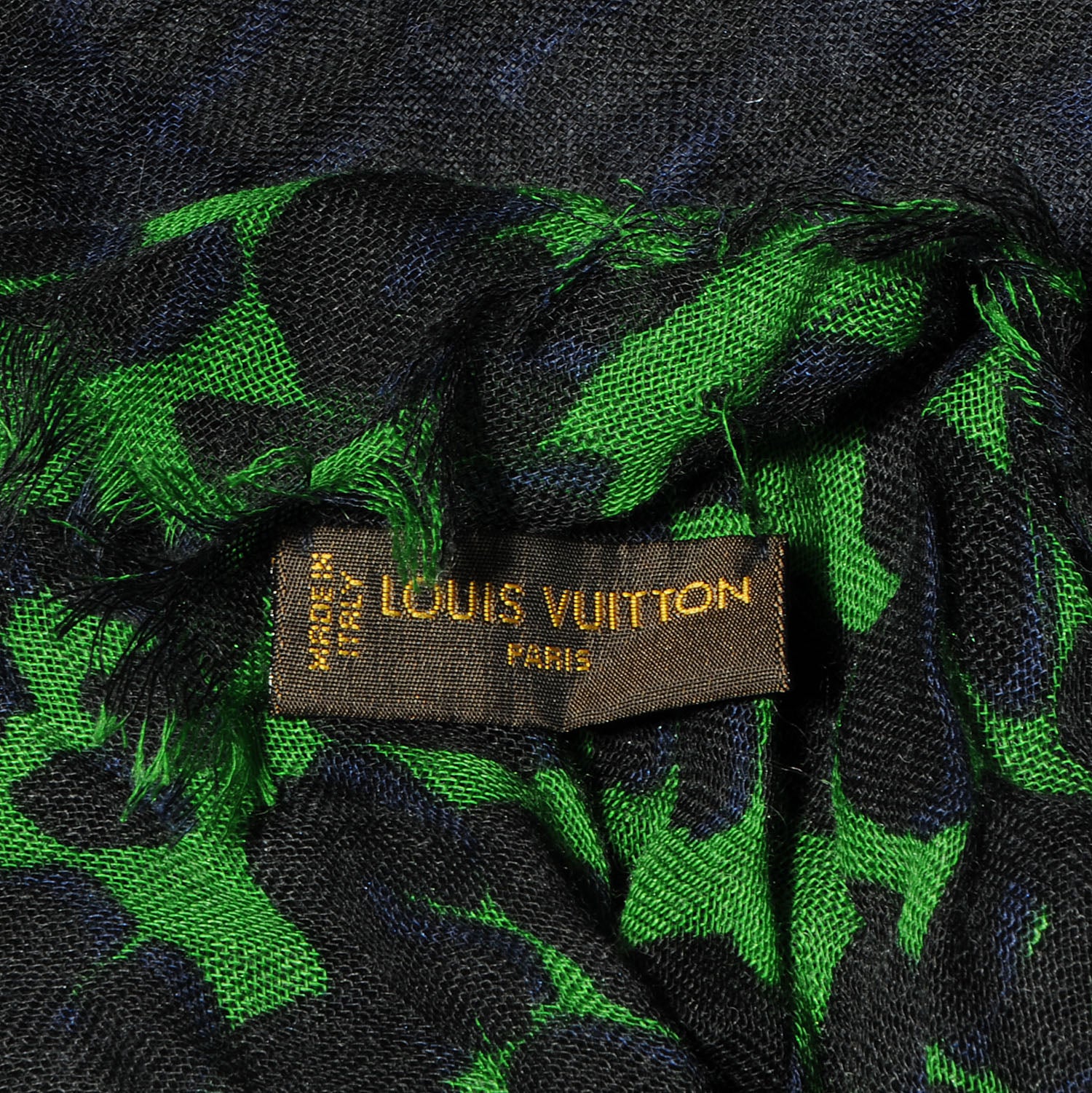 Louis Vuitton Cashmere Leopard Blurry Leo Stole Kaki 4 of 5
