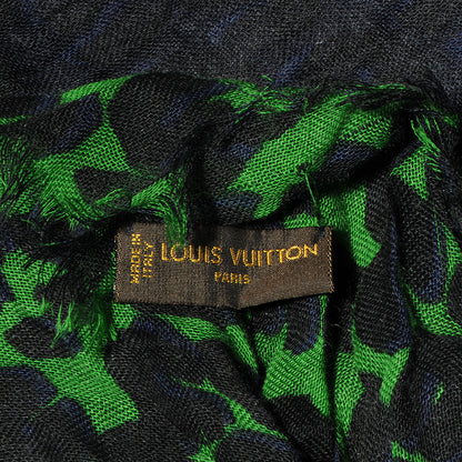 Louis Vuitton Cashmere Leopard Blurry Leo Stole Kaki 4 of 5