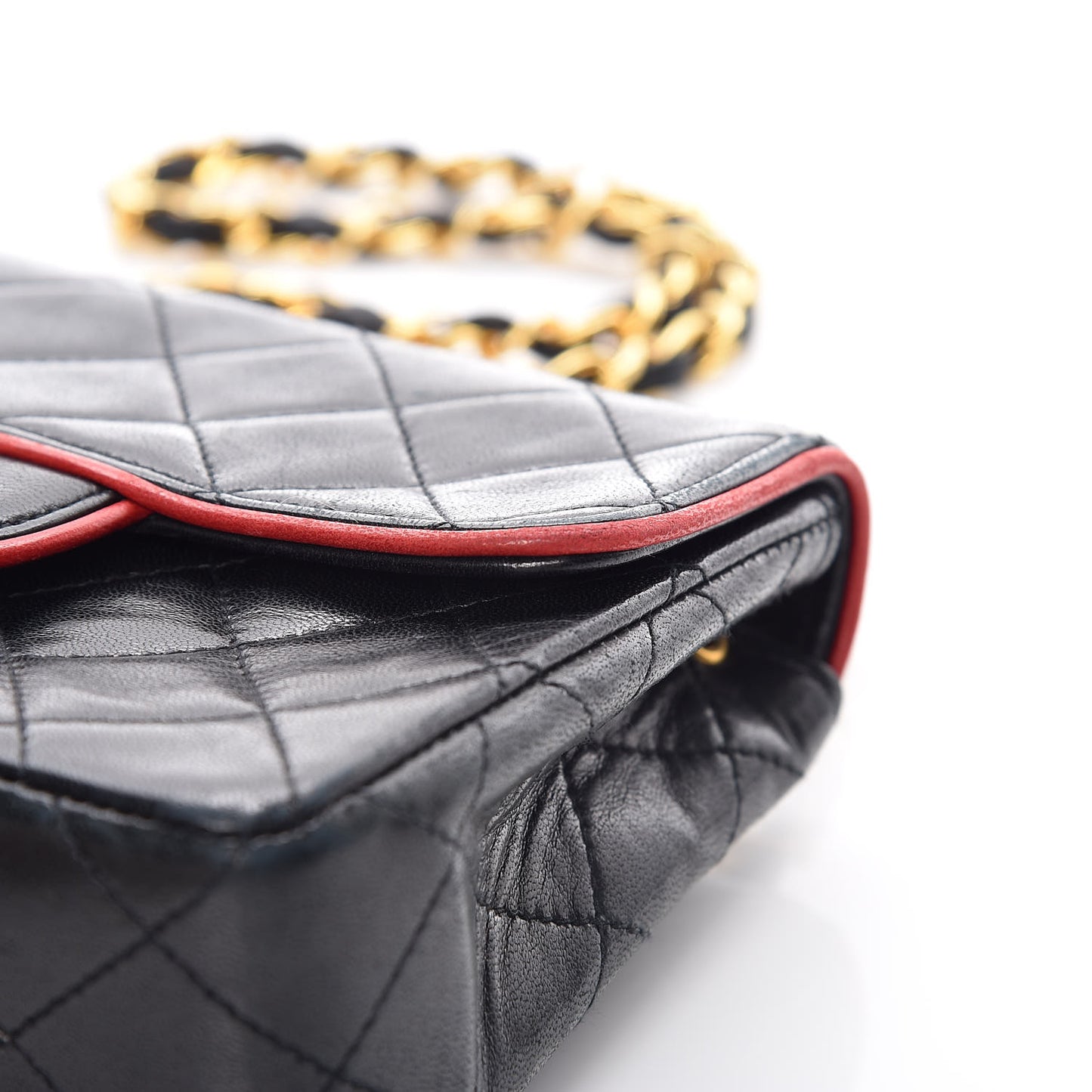 Lambskin Quilted Mini Square Flap Navy Blue