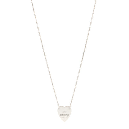 Gucci Sterling Silver Trademark Heart Pendant Necklace 1 of 6