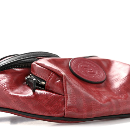 Fendi Glazed Fabric Vitello Century FF 1974 Stamp Patch Pocket Belt Bag Rosso 9 of 13