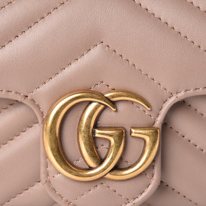 Gucci Calfskin Matelasse Super Mini GG Marmont Shoulder Bag Porcelain Rose 8 of 10