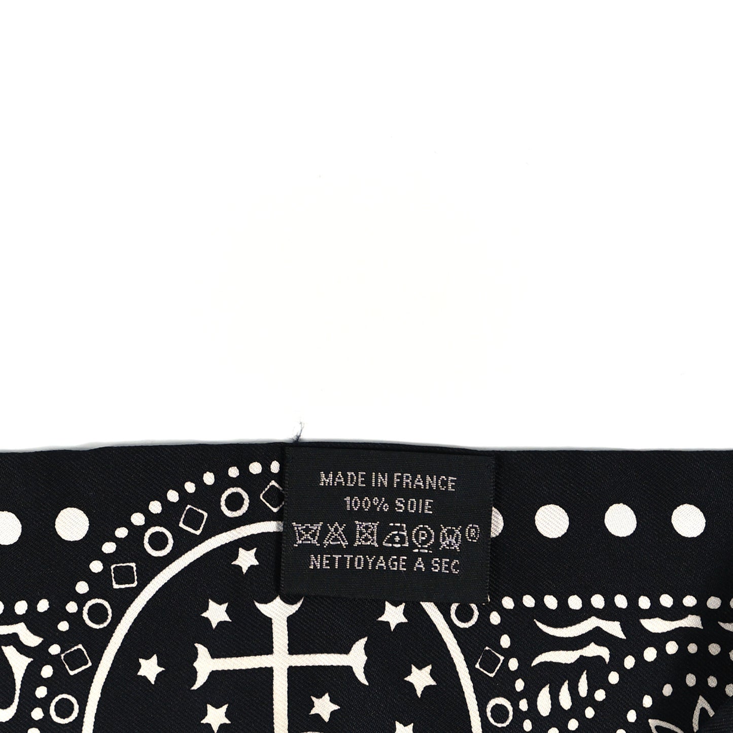 Silk Peuple Du Vent Bandana Twilly Black White