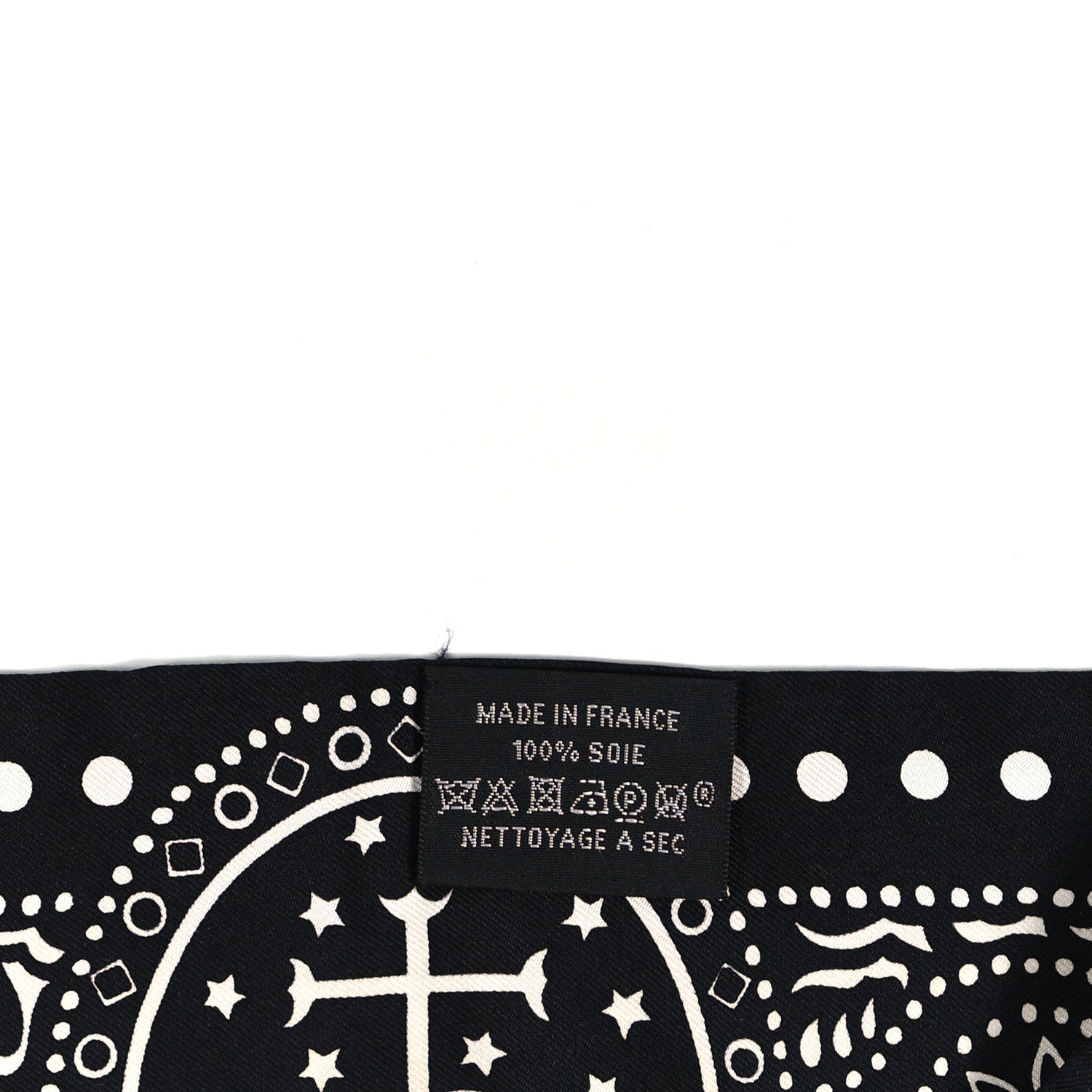 Hermes Silk Peuple Du Vent Bandana Twilly Black White 3 of 4