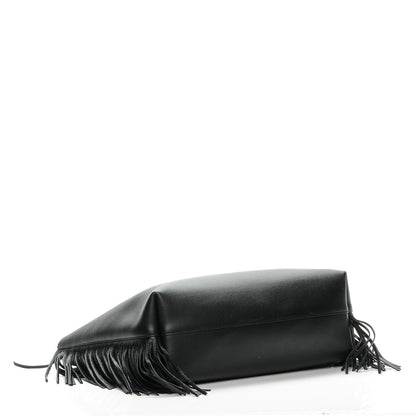 Saint Laurent Calfskin Large Fringe Shopping Tote Black 4 of 8