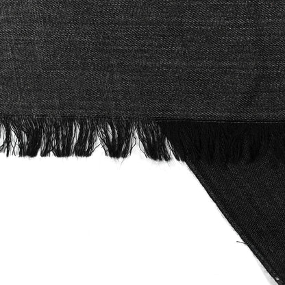 Gucci Wool Silk Jacquard Monogram Fringe Scarf Anthracite Black 3 of 4