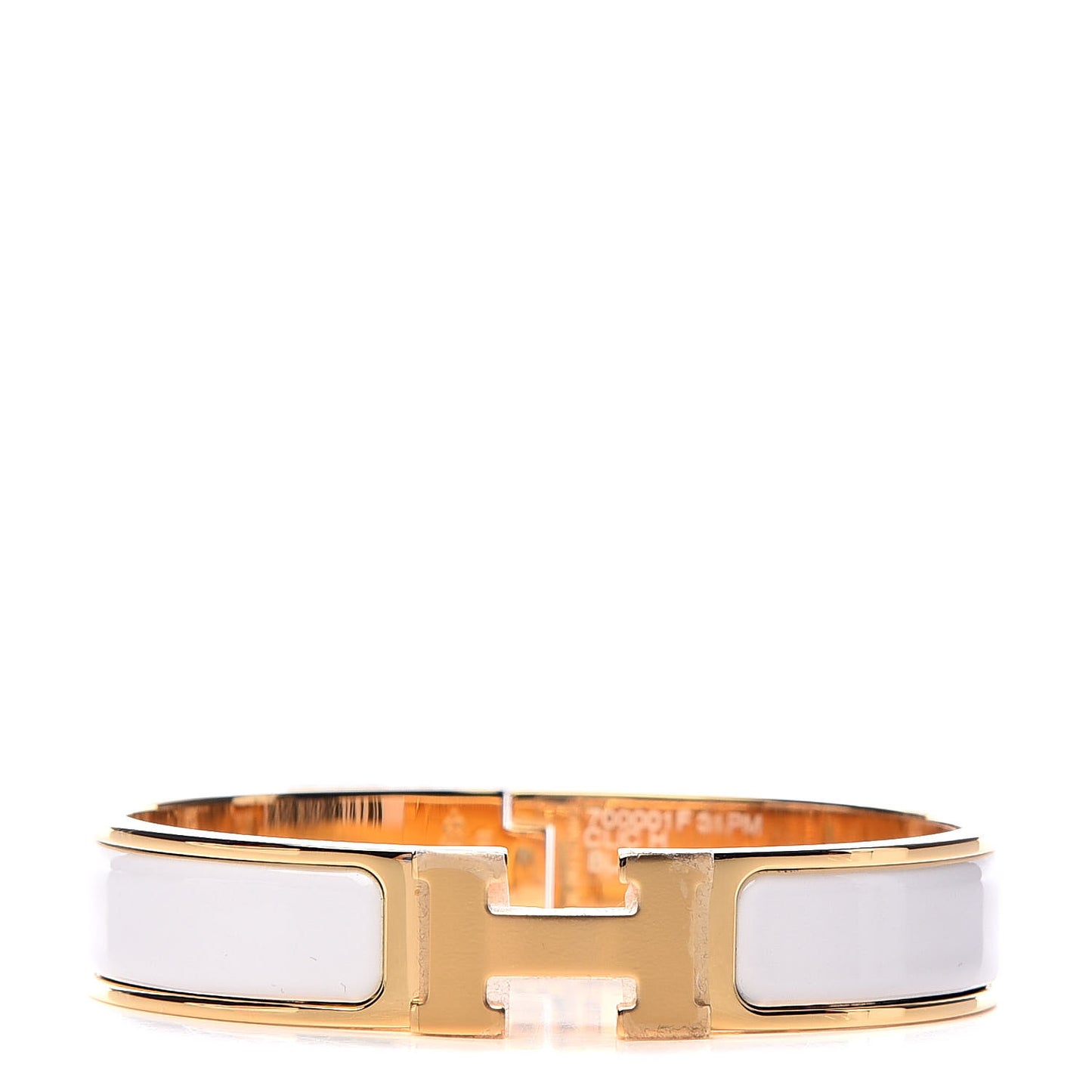 Enamel Narrow Clic Clac H Bracelet PM White