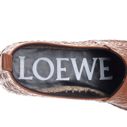 Loewe Calfskin Embossed Repeat Espadrilles 36 Tan 8 of 9