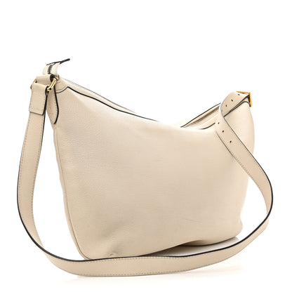 Gucci Grained Calfskin Logo Half Moon Hobo White 3 of 16