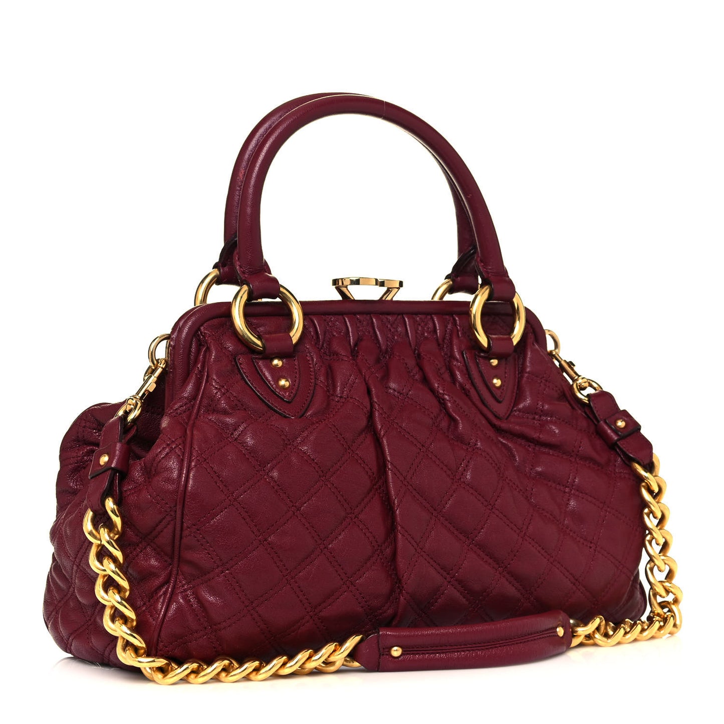 Calfskin Quilted Leather Stam Bag Red