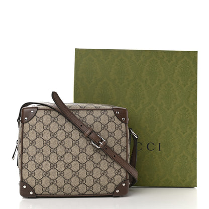 Gucci GG Supreme Monogram Textured Calfskin Square Messenger Bag Beige Ebony New Acero 11 of 11