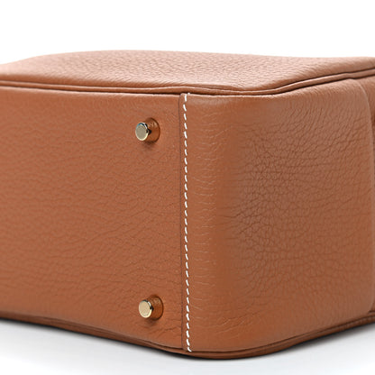 Hermes Taurillon Clemence Mini Lindy 20 Gold 9 of 9