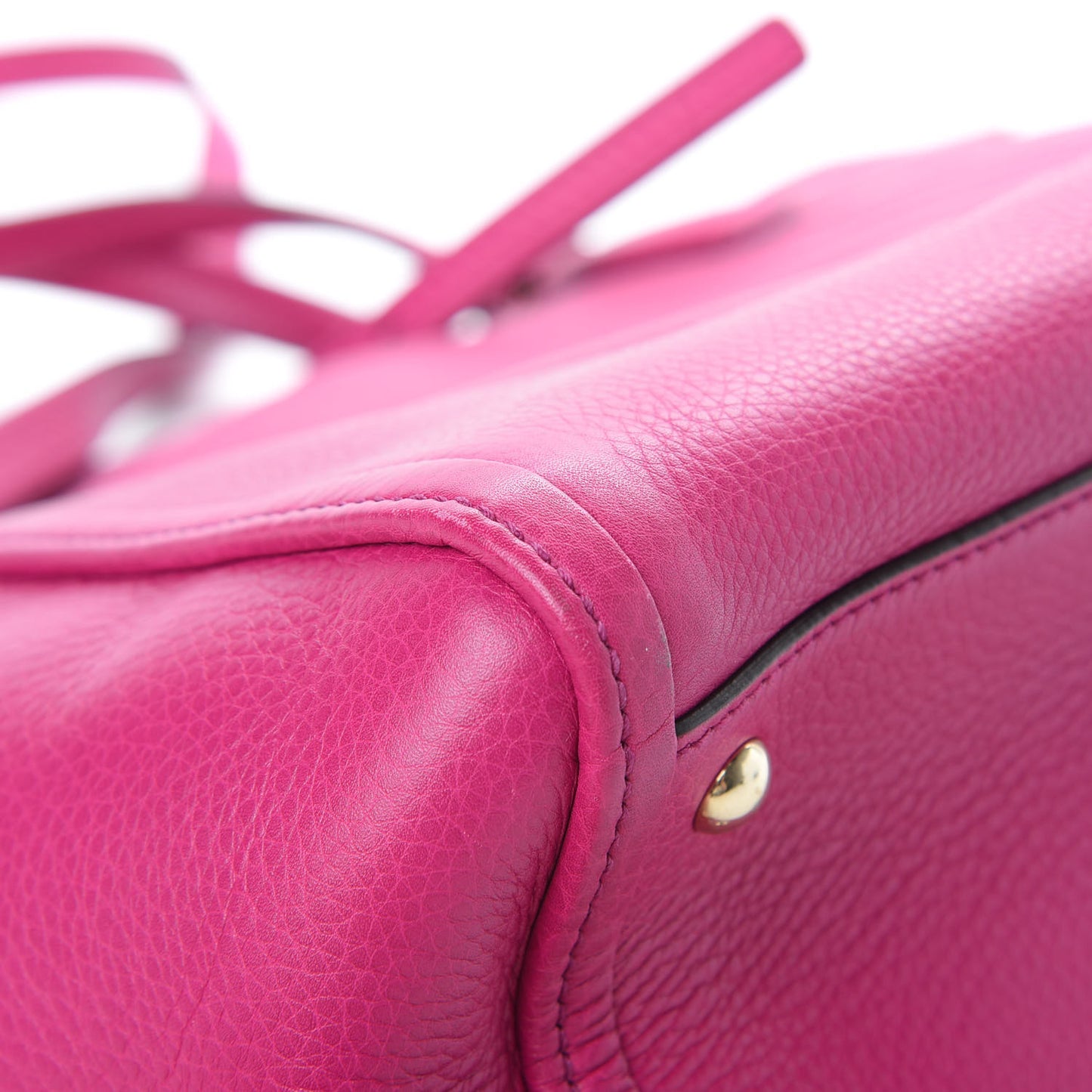Pebbled Calfskin Small Soho Top Handle Bag Bright Bougainvillea