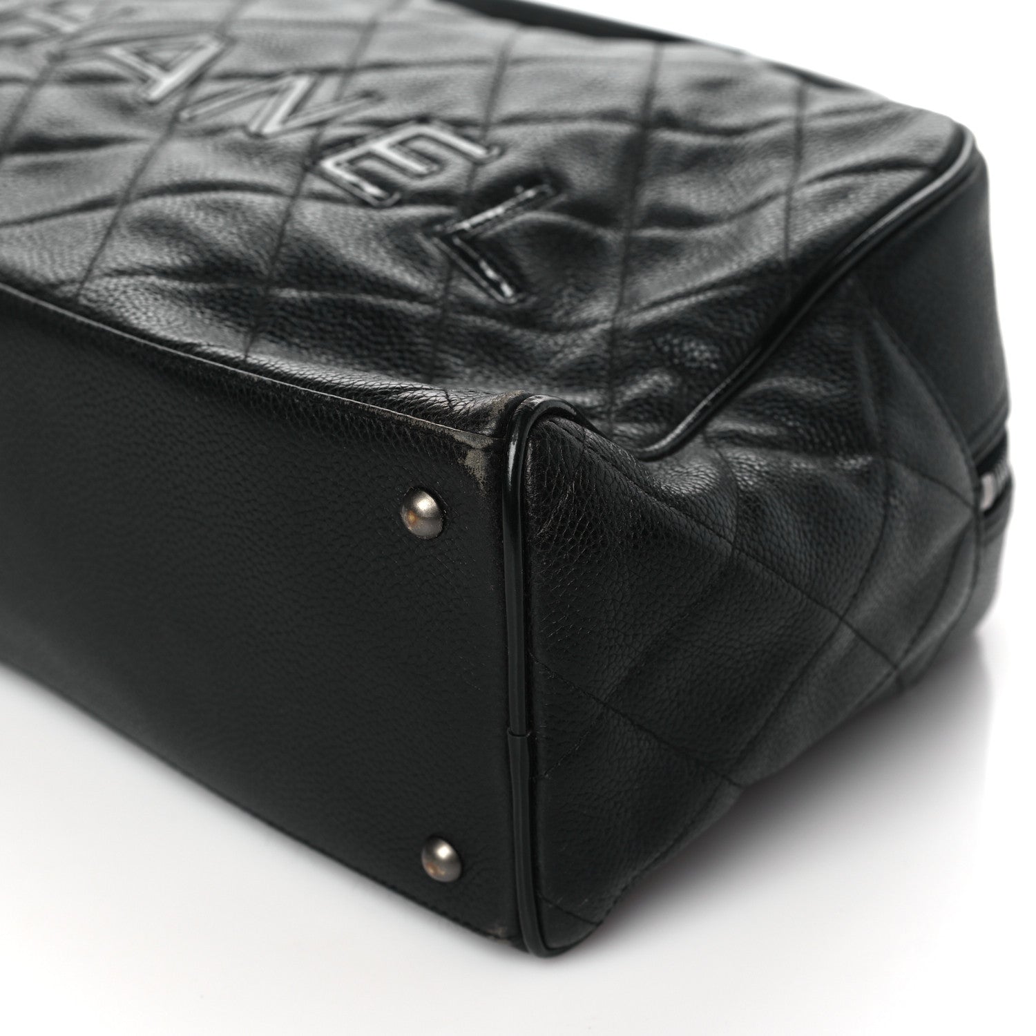 Chanel Caviar Patent Quilted Large Bowler Black 10 of 13