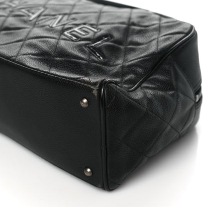 Chanel Caviar Patent Quilted Large Bowler Black 10 of 13