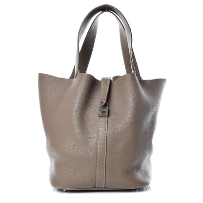 Hermes Taurillon Clemence Picotin Lock 26 GM Etoupe 1 of 16