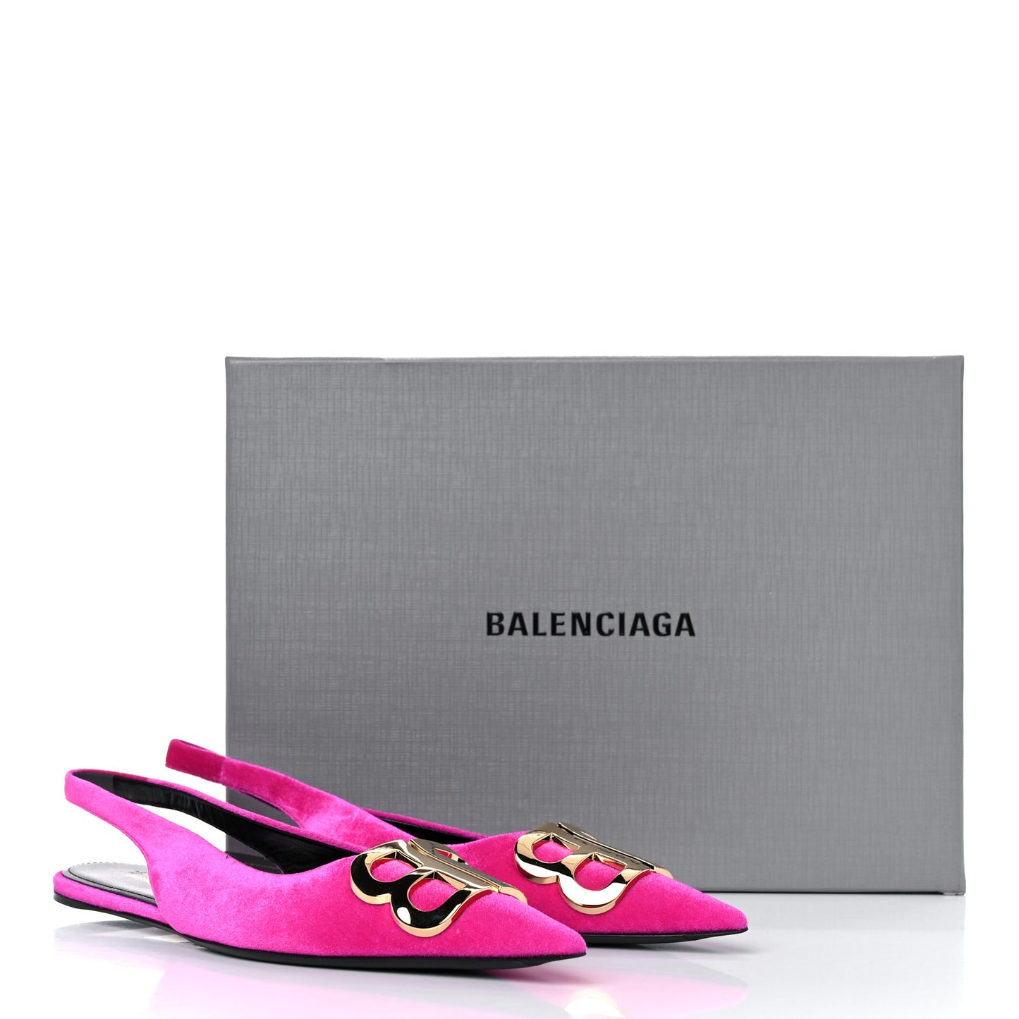 Velvet BB Knife Pointy Toe Slingback Flats 36 Pink