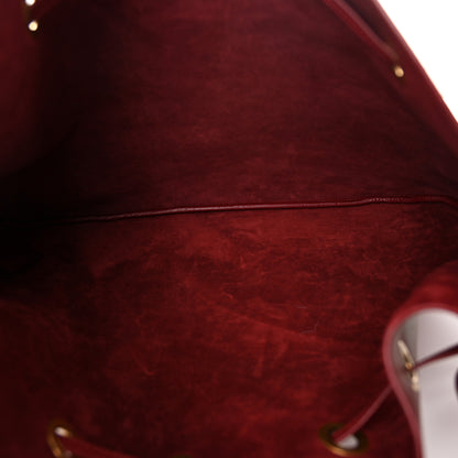 Saint Laurent Smooth Calfskin Paris VII Large Flat Hobo Red 6 of 10