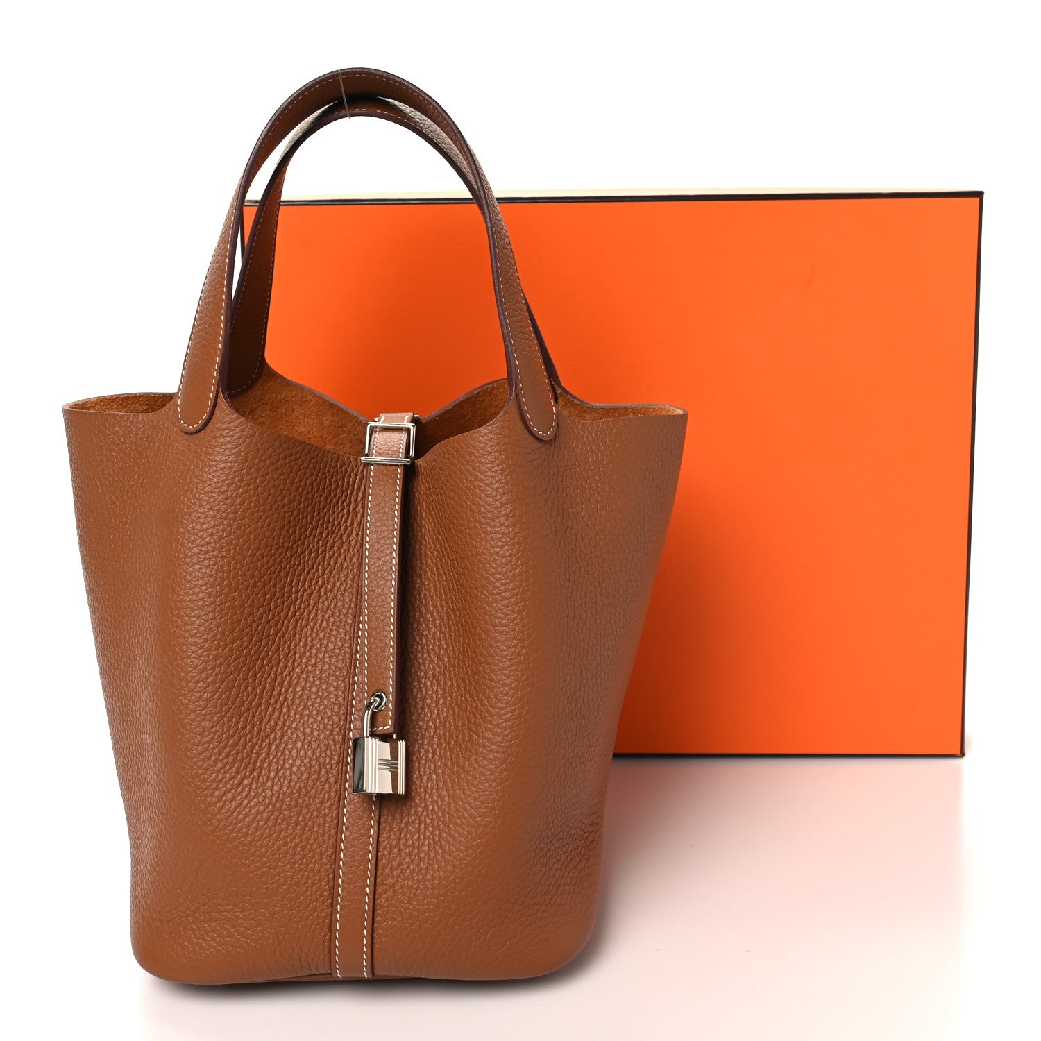 Hermes Taurillon Clemence Picotin Lock 22 MM Gold 13 of 13