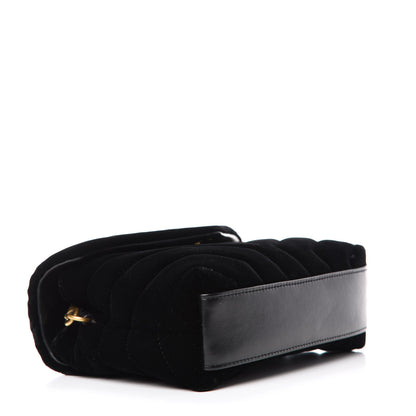 Saint Laurent Velvet Y Quilted Monogram Toy Loulou Chain Satchel French Black 4 of 13