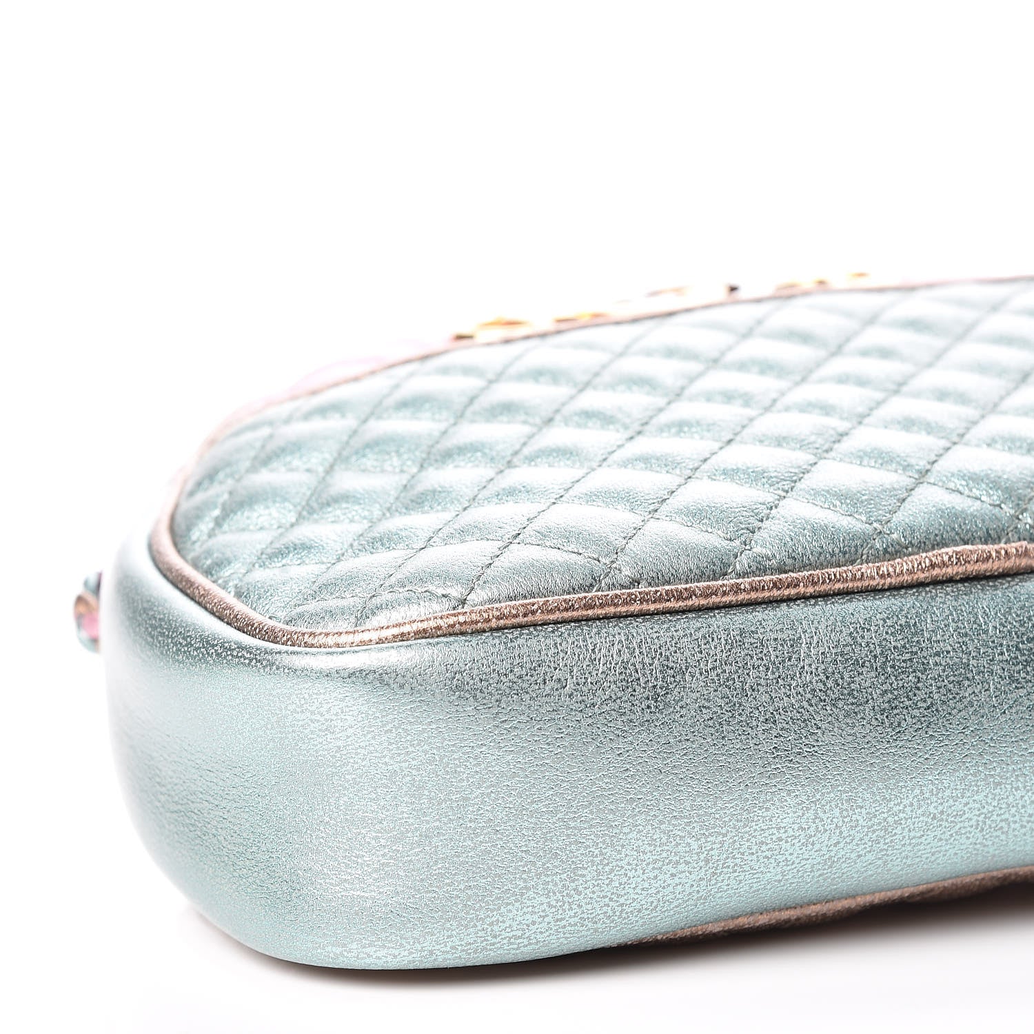 Gucci Laminated Nappa Trapuntata Mini Zumi Dome Shoulder Bag Rosa Lago Rame 5 of 9