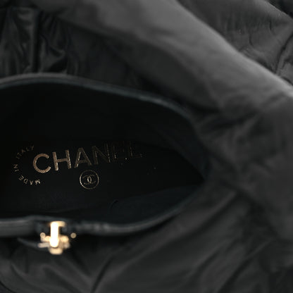 Chanel Mixed Fibers Lambskin Patent Calfskin Convertible High Boots 38 Black 7 of 10