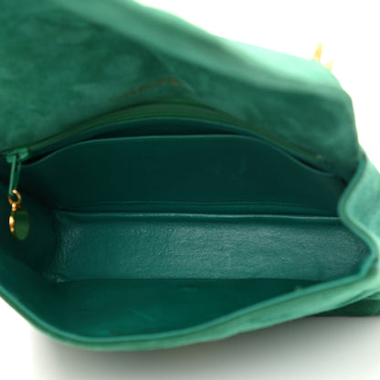 Chanel Suede Gripoix Quilted Flap Green 5 of 12