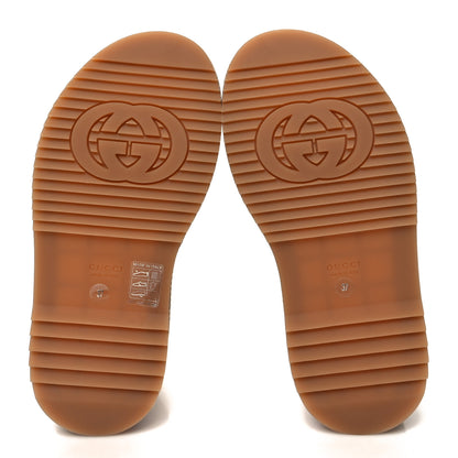 Gucci Monogram Jumbo GG Platform Slide Wedge Sandals 37 Beige Lapis 5 of 8