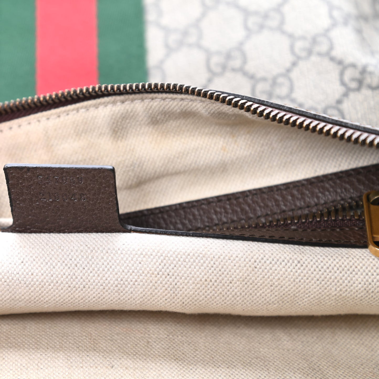 GG Supreme Monogram Web Ophidia Half Moon Hobo Brown
