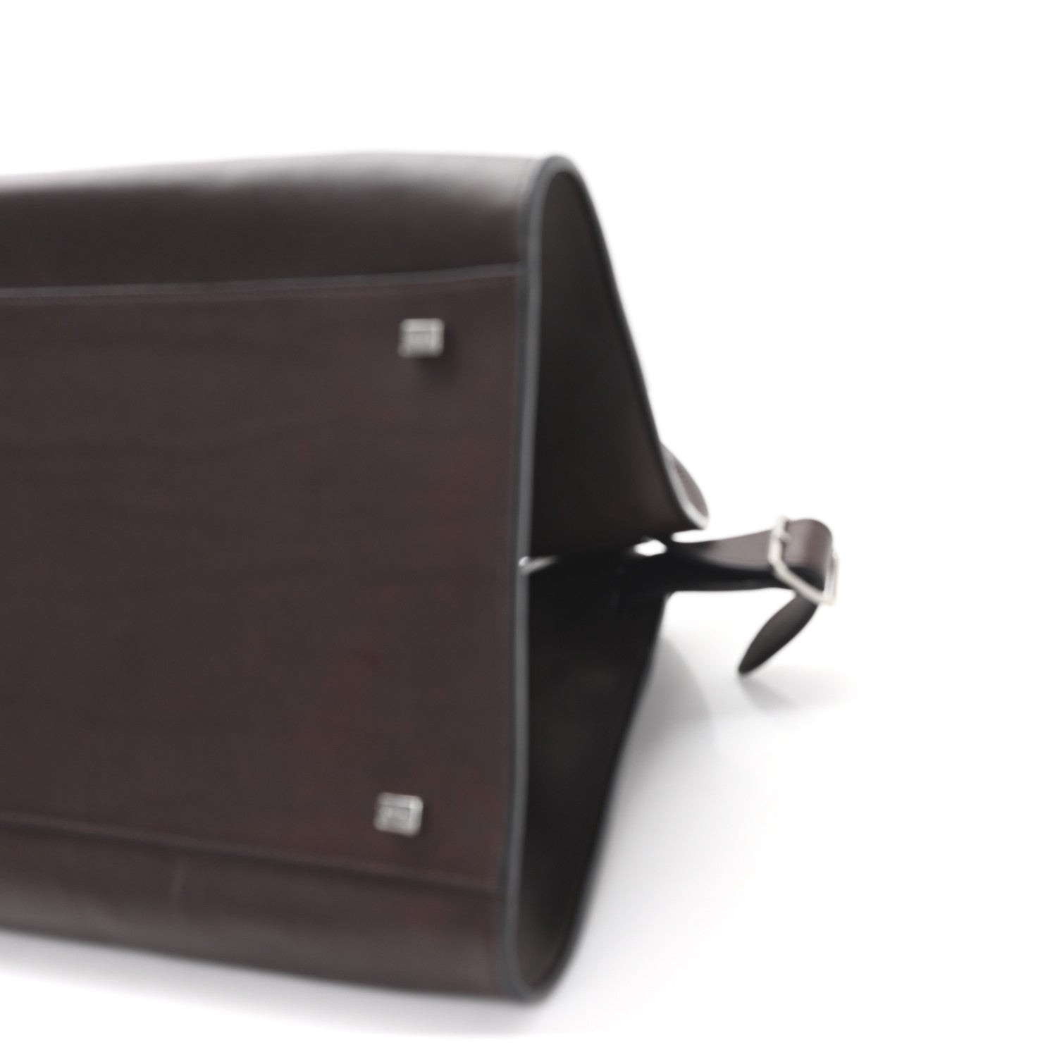 The Row Polished Saddle Calfskin Soft Margaux 15 Chestnut 9 of 10