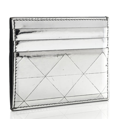 Prada Spazzolato Triangle Patterned Card Holder Argento 3 of 9