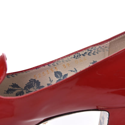 Gucci Vernice GG Victoire 55mm Loafer Pumps 39 Hibiscus Red 8 of 21