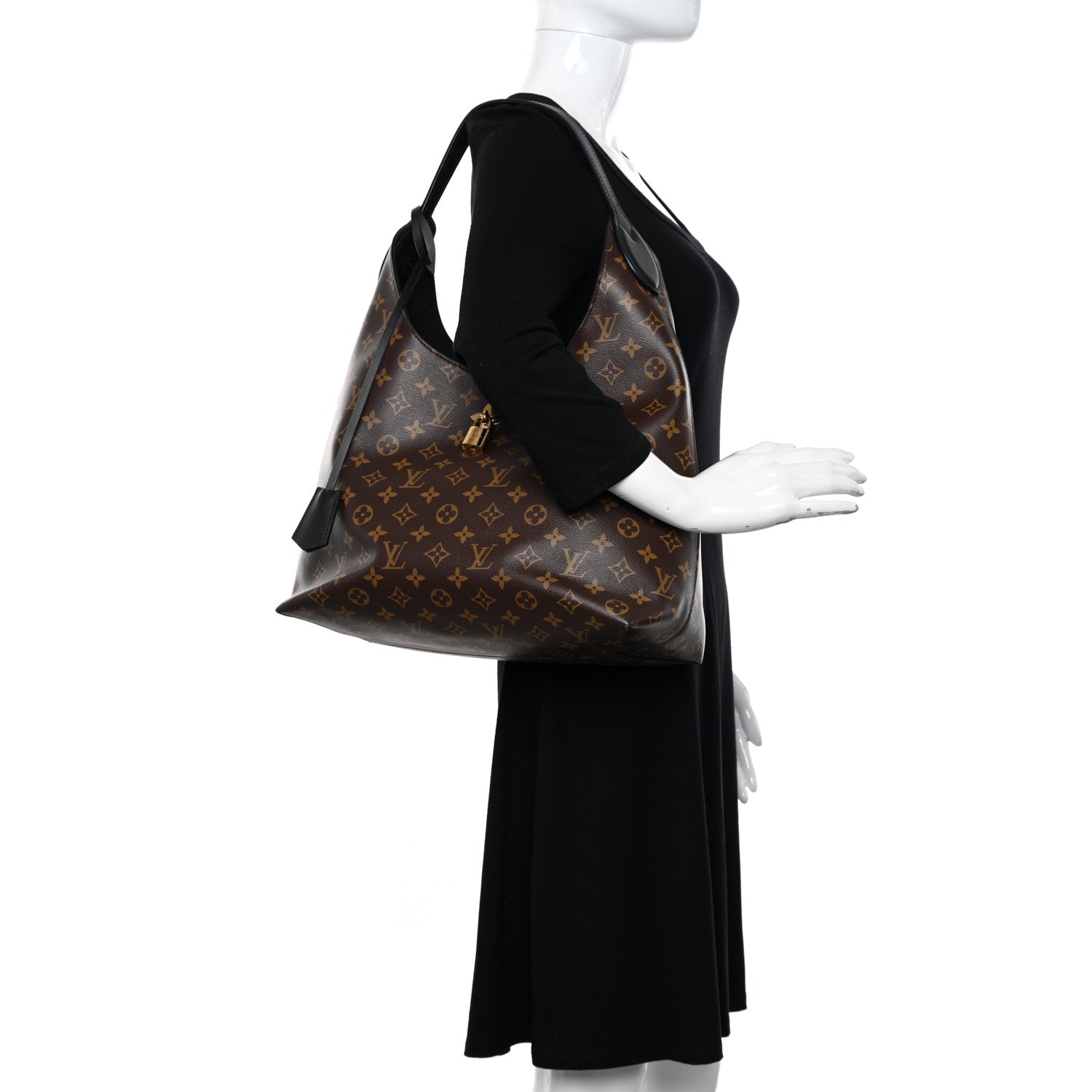 Louis Vuitton Monogram Flower Hobo Black 2 of 10