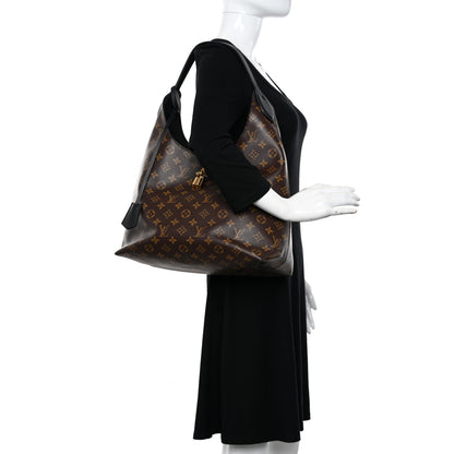 Louis Vuitton Monogram Flower Hobo Black 2 of 10